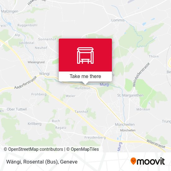 Wängi, Rosental (Bus) map