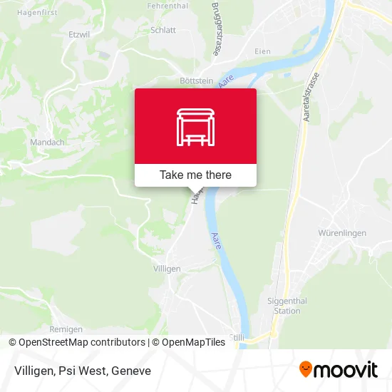 Villigen, Psi West map