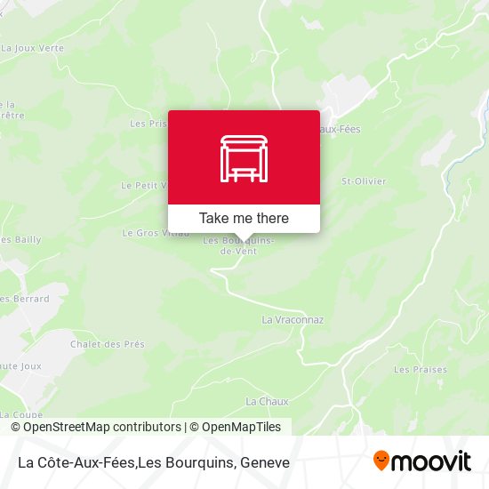La Côte-Aux-Fées,Les Bourquins map