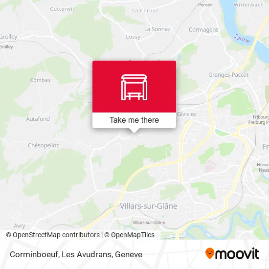 Corminboeuf, Les Avudrans map