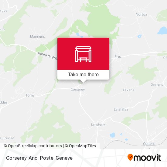 Corserey, Anc. Poste map