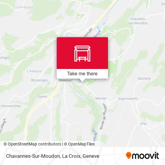 Chavannes-Sur-Moudon, La Croix map