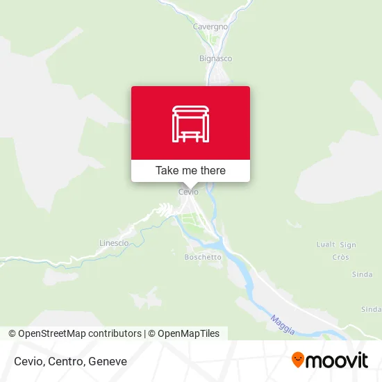 Cevio, Centro map