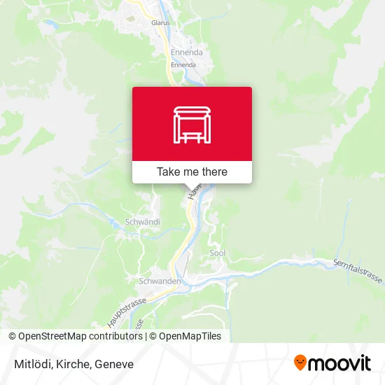 Mitlödi, Kirche map