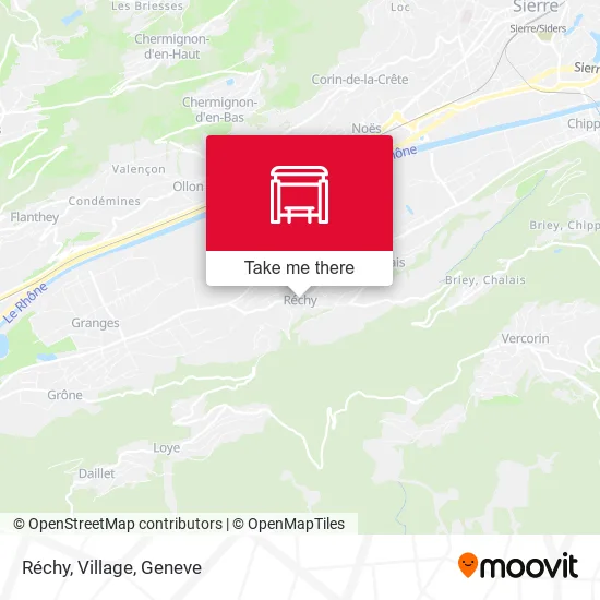 Réchy, Village map