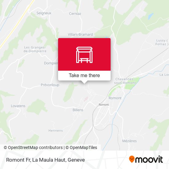 Romont Fr, La Maula Haut map