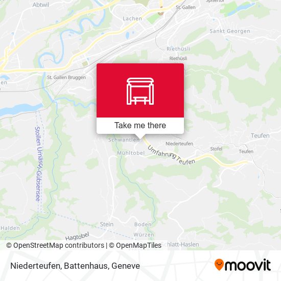 Niederteufen, Battenhaus map