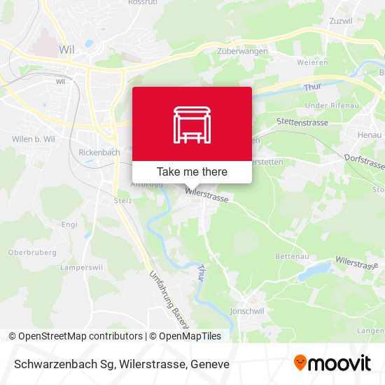 Schwarzenbach Sg, Wilerstrasse map