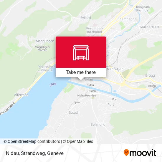 Nidau, Strandweg map