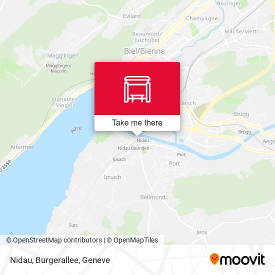 Nidau, Burgerallee map