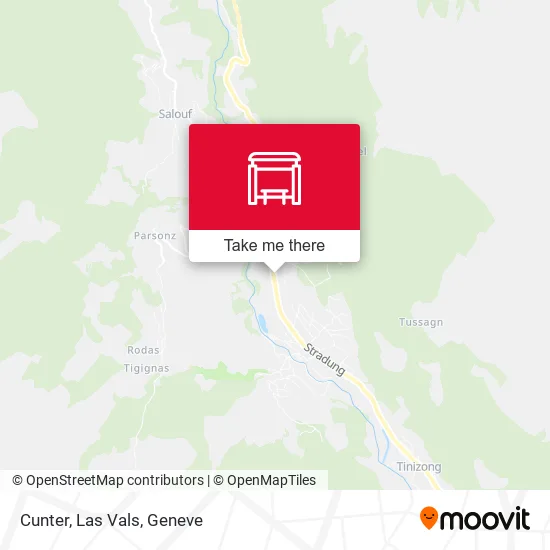 Cunter, Las Vals map