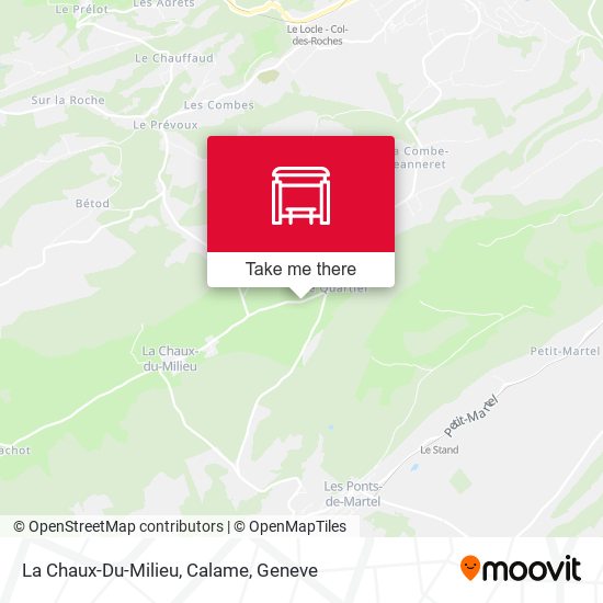 La Chaux-Du-Milieu, Calame map