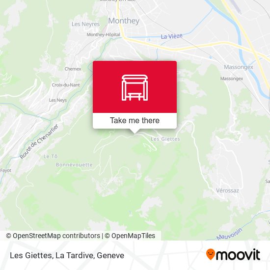 Les Giettes, La Tardive map