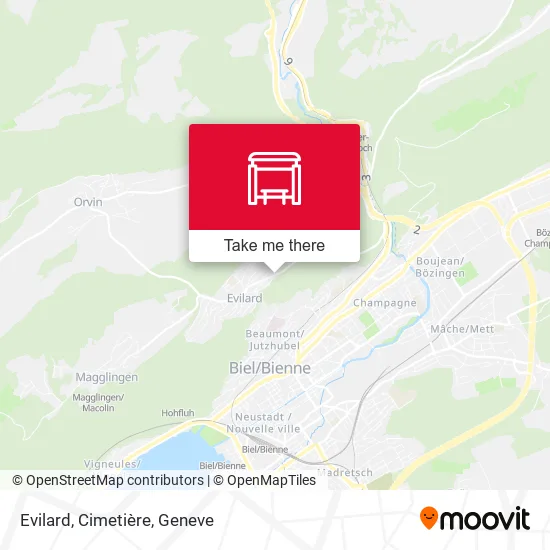 Evilard, Cimetière map