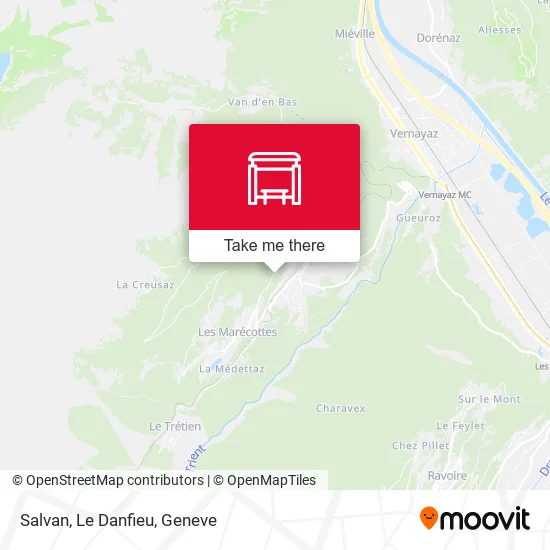 Salvan, Le Danfieu map