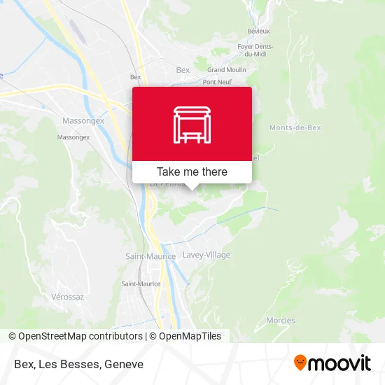 Bex, Les Besses map