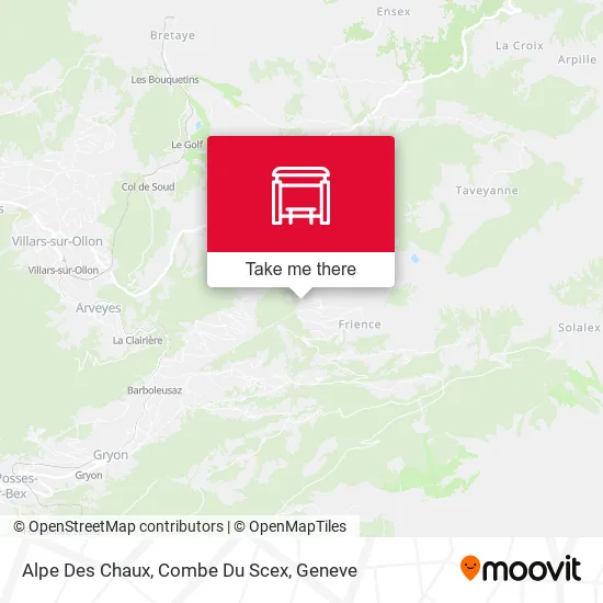 Alpe Des Chaux, Combe Du Scex map