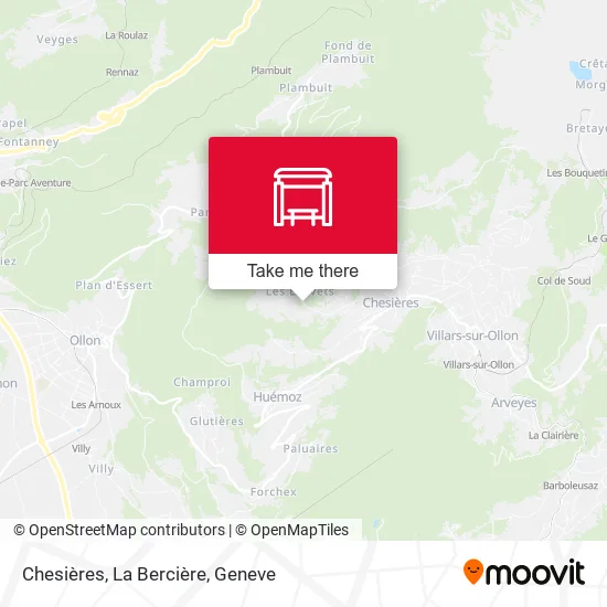 Chesières, La Bercière map