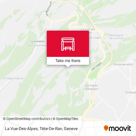 La Vue-Des-Alpes, Tête-De-Ran map