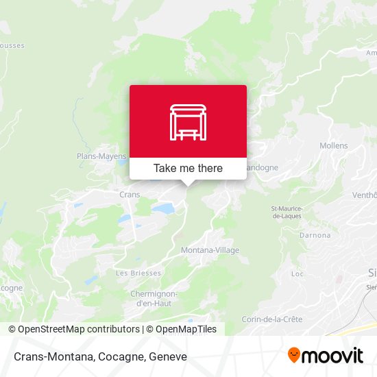 Crans-Montana, Cocagne map