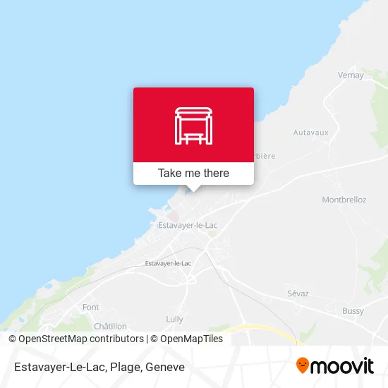 Estavayer-Le-Lac, Plage map