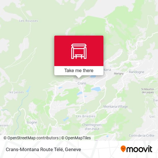 Crans-Montana Route Télé Karte