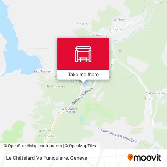 Le Châtelard Vs Funiculaire map