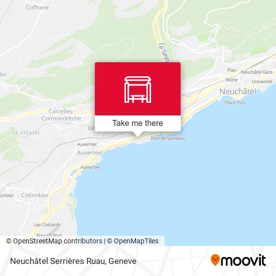 Neuchâtel Serrières Ruau map