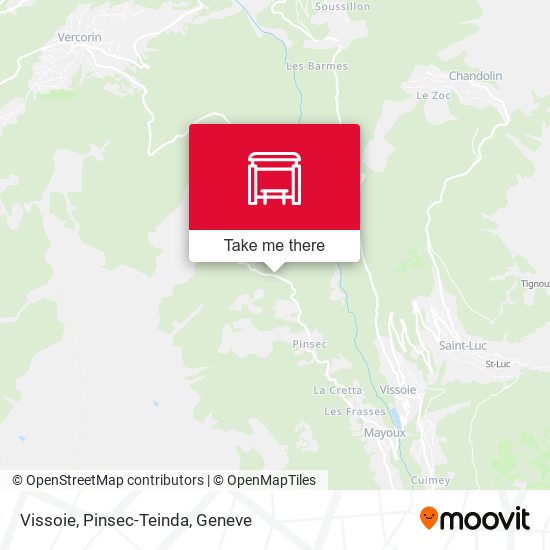 Vissoie, Pinsec-Teinda map