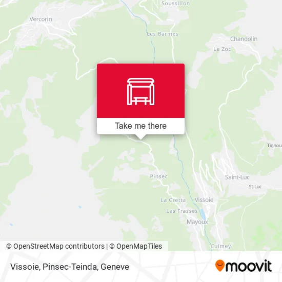 Vissoie, Pinsec-Teinda map