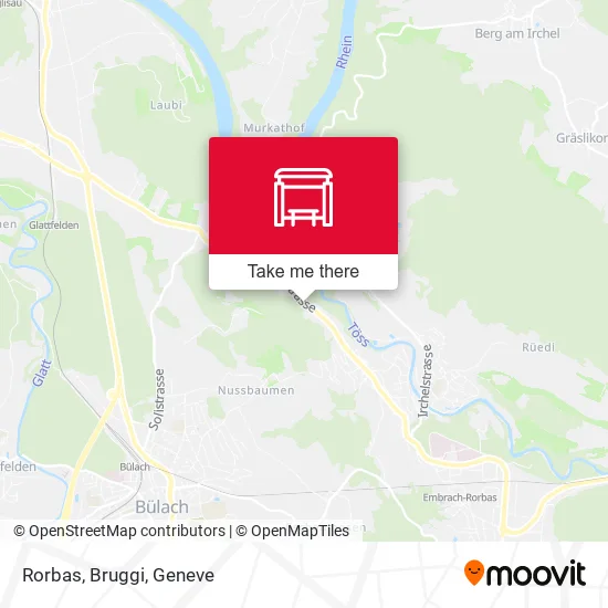Rorbas, Bruggi map