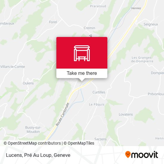 Lucens, Pré Au Loup map