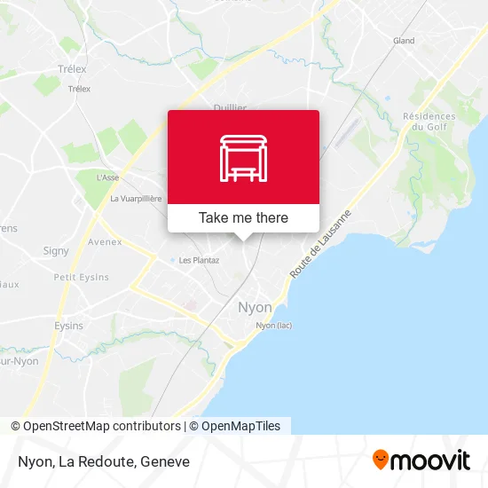 Nyon, La Redoute map