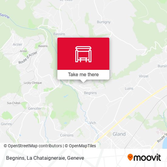 Begnins, La Chataigneraie map