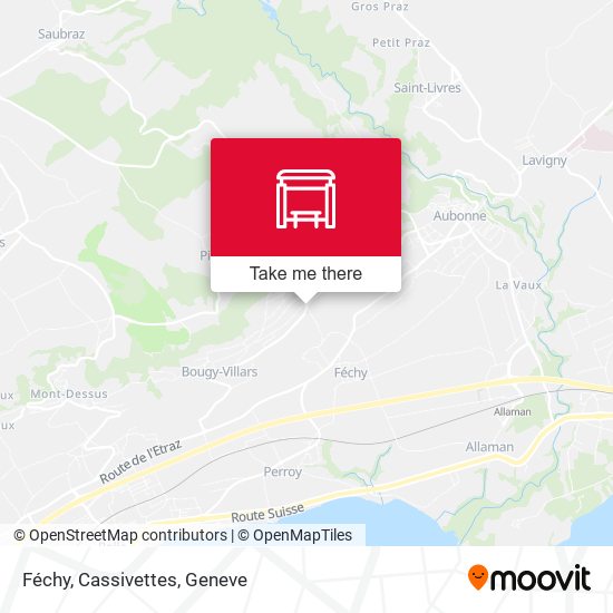 Féchy, Cassivettes map