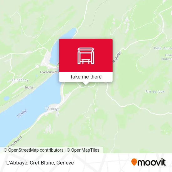 L'Abbaye, Crêt Blanc map