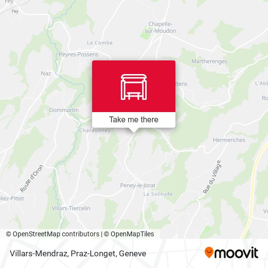 Villars-Mendraz, Praz-Longet map