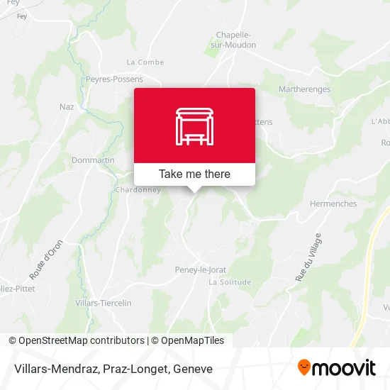 Villars-Mendraz, Praz-Longet map