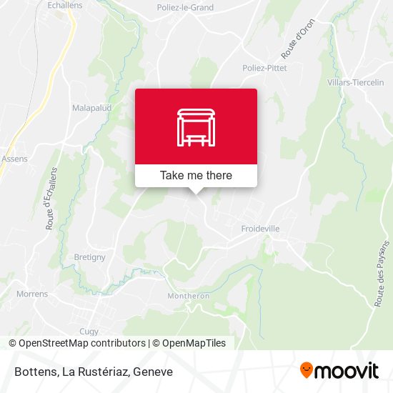 Bottens, La Rustériaz map