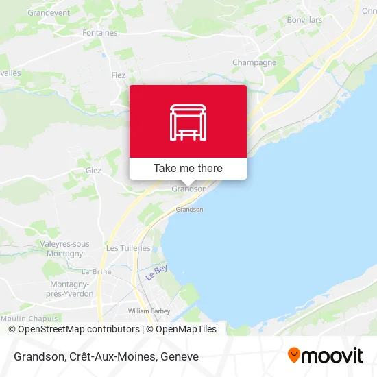 Grandson, Crêt-Aux-Moines map