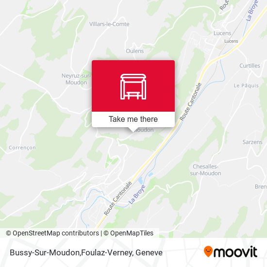 Bussy-Sur-Moudon,Foulaz-Verney map