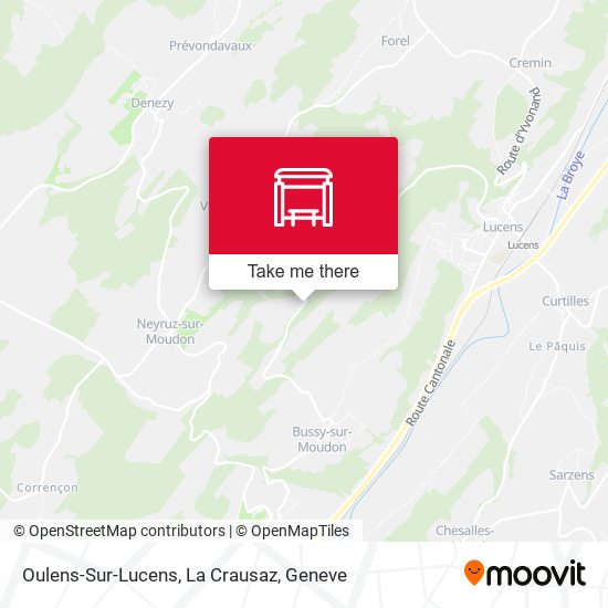 Oulens-Sur-Lucens, La Crausaz map