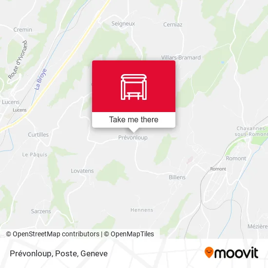 Prévonloup, Poste map