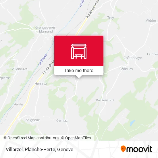 Villarzel, Planche-Perte map