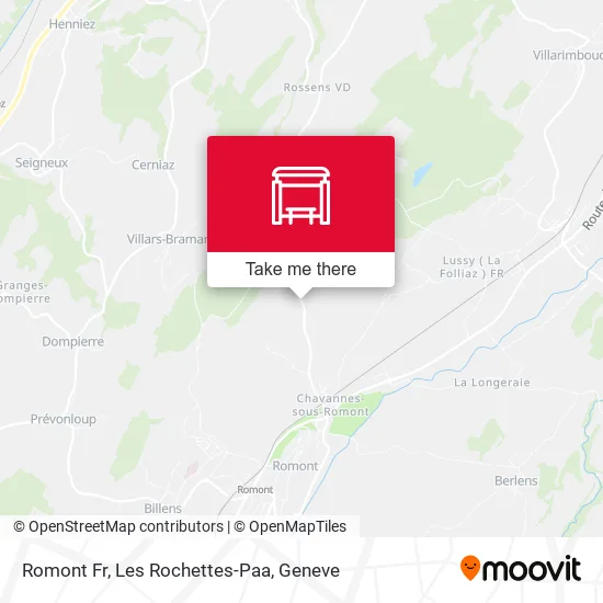 Romont Fr, Les Rochettes-Paa map