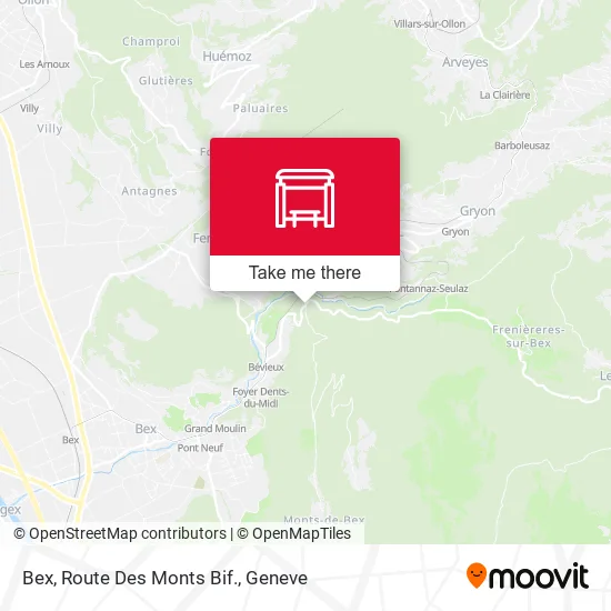 Bex, Route Des Monts Bif. map