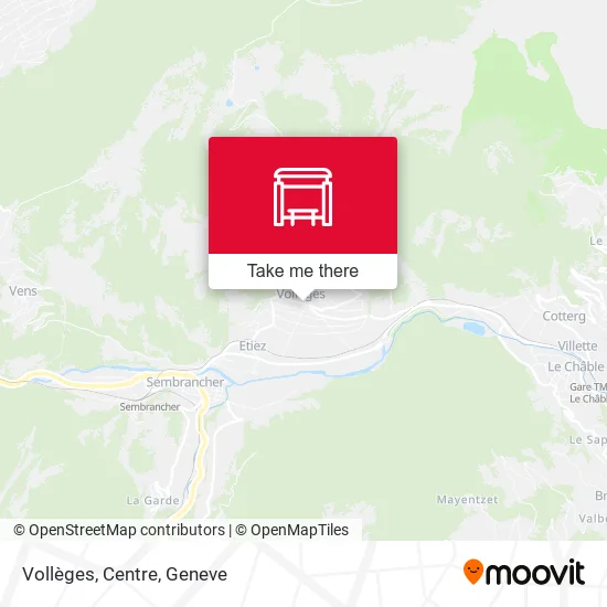 Vollèges, Centre map
