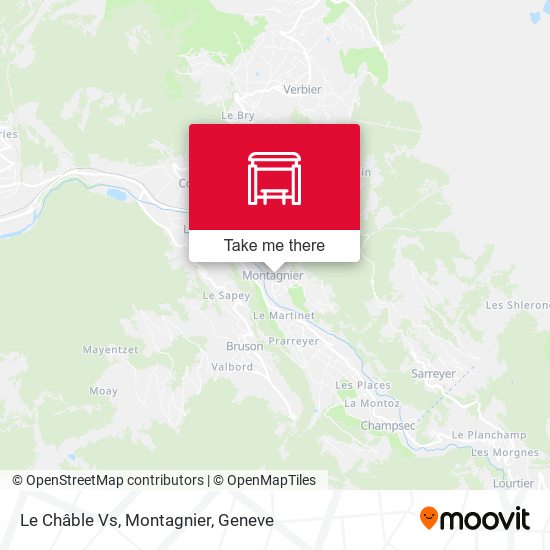 Le Châble Vs, Montagnier map
