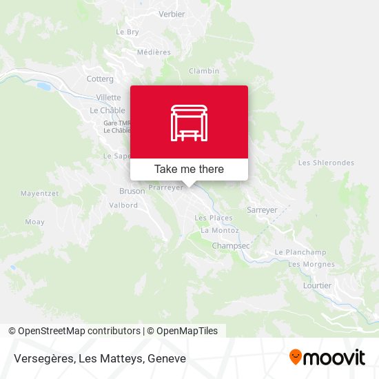 Versegères, Les Matteys map