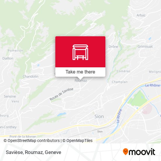 Savièse, Roumaz map